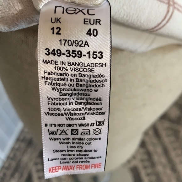 Next UK Short Sleeve Checked Blouse Size UK12/US10 - Picture 6 of 6